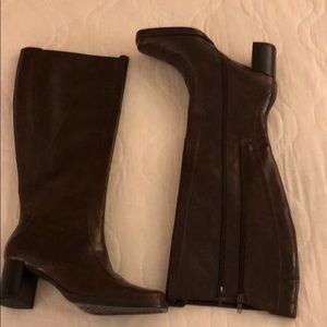 Brown Aerosoles Knee High Boots with Chunky Heel